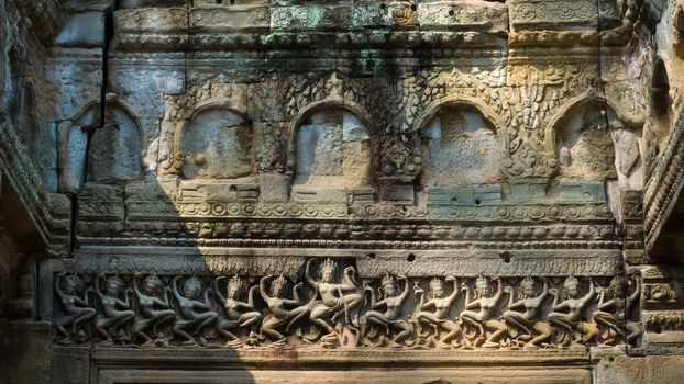 A Hall of Dancers is a structure of a type found in certain late 12th century temples constructed under King Jayavarman VII: Ta Prohm, Preah Khan, Angkor