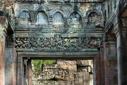 A Hall of Dancers is a structure of a type found in certain late 12th century temples constructed under King Jayavarman VII: Ta Prohm, Preah Khan, Angkor