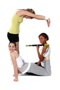 female sporty trio