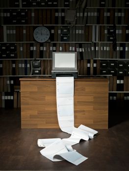 Loads of papers from the fax machine