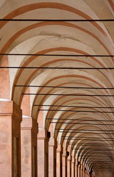 San Luca arcade is the longest porch in the world. Bologna, Italy