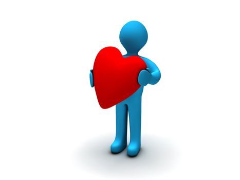 3d person holding a red heart