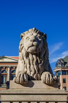 Lion near Norwegian Parliament  Oslo, Norway