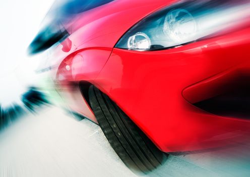 Abstract image of concept car speed