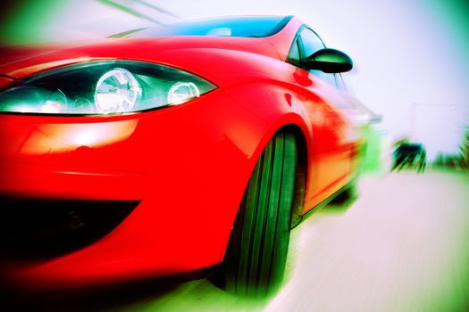 Abstract image of concept car speed