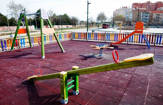 Empty children playground on the park