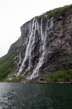 Seven Sisters waterfall in Geiranger, Norway