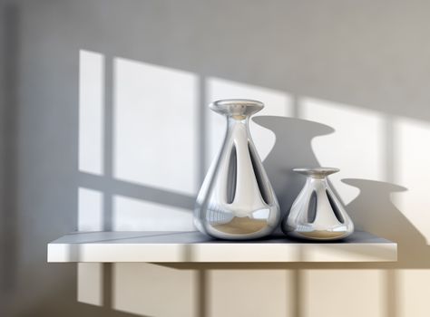 3d image of modern vases detail.