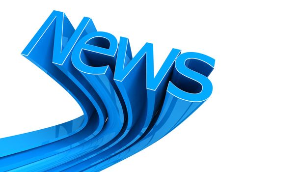 Word News in blue isolated on white