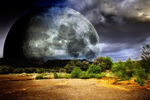 dreamscape with full moon