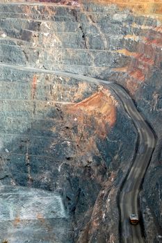 Truck in Super Pit gold mine, Kalgoorlie, Western Australia