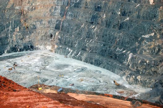 Trucks in Super Pit gold mine, Kalgoorlie, Western Australia