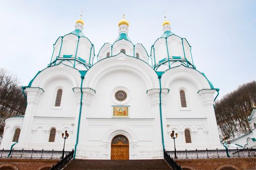 Ortodox Svato-Uspenskiy cathedral in east part of Ukraine, Svjatogorsk