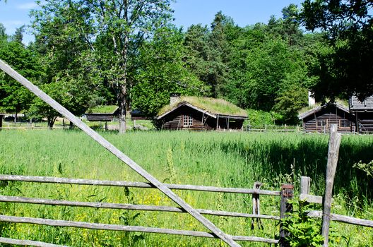 Ancient 18th century Norwegian houses