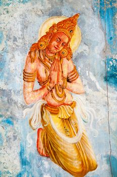 Traditional Sri Lanka style art with the buddhism angel - deva image