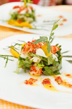 summer salad with shrimps