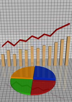 The schedule the histogram showing lifting and business blossoming