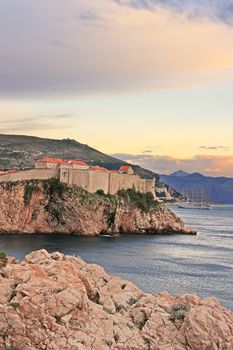 Old town of Dubrovnik at sunset, Croatia