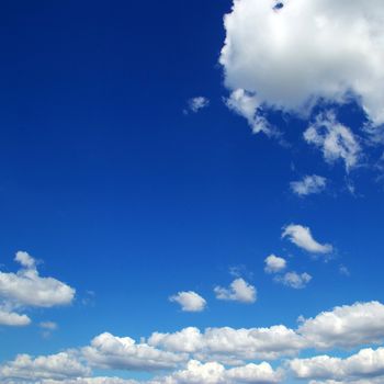 Blue sky background with tiny clouds