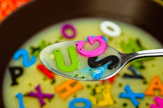 A hot- alphabet soup dish