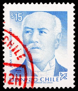 CHILE - CIRCA 1987: a stamp printed in the Chile shows Juan Luis Sanfuentes Andonaegui, President of Chile, 1915 � 1920, circa 1987