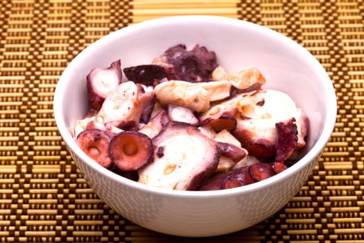 Octopus boiled in slices