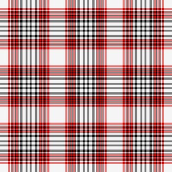 Bright plaid in red, white, and black