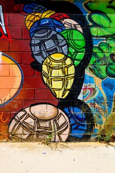 PUERTO REAL, CADIZ, SPAIN-JUL 15: Graffiti of unidentified artist on the first tournament of Graffiti of Puerto Real on Jul 15, 2011, in Puerto Real,  Spain