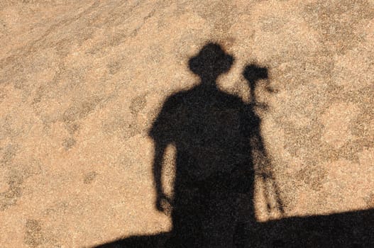 Shadow of photographer at Spitzkoppe, Namibia