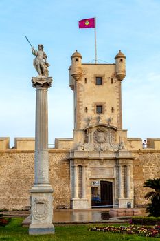 Outer walls that separate the old quarter and the modern zone of the city of Cadiz, Spain