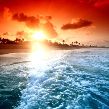 landscape ocean sunrice golden sky