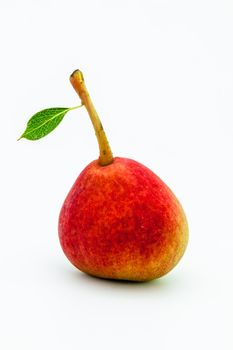 A little ripe pear on white background