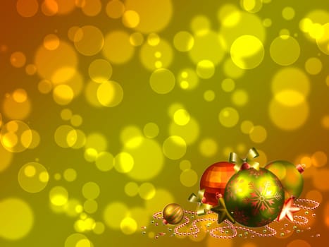 christmas ball on abstract light background