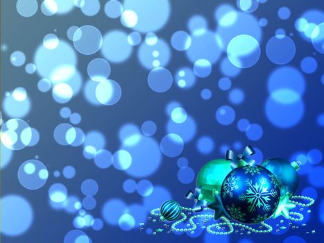 christmas ball on abstract light background