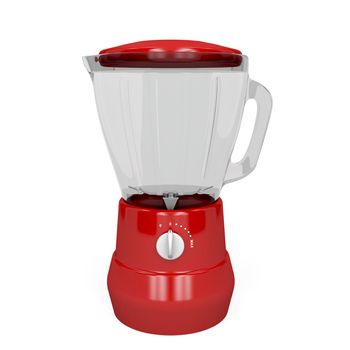 Red electric blender on white background