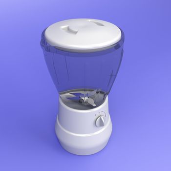 White electric blender on purple background