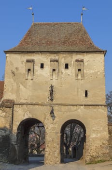 Image of the Taylor’s Tower, which is the entrance in the Sighisoara citadel from Transylvania,Romania.Sighisoara is a beautiful and well preserved inhabited citadel in Europe,with an authentic medieval architecture.
