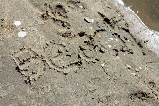 beach sand text