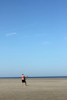 kite flying at the beach