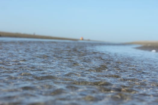 river beach at low tide