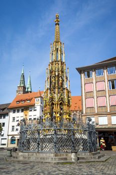 An image of a nice fountain in Nuremberg Bavaria Germany