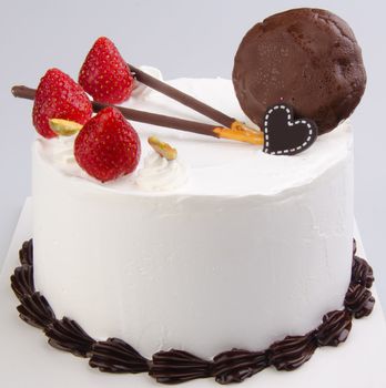 cake, Ice-cream cake on white background