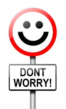 Illustration depicting a roadsign with a worry concept. White background.