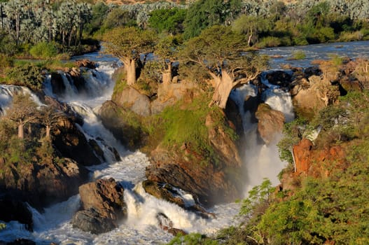 A small portion of the Epupa waterfalls in on the border of Angola and Namibia