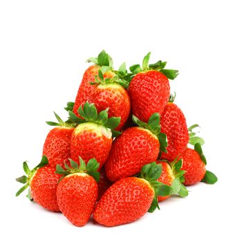 strawberry pile isolated on white background