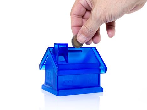 hand saving euro money for house
