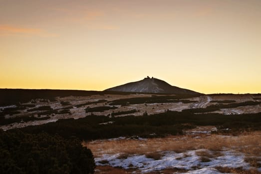 Landscape of the Krkonose Mountains, Czech Republic