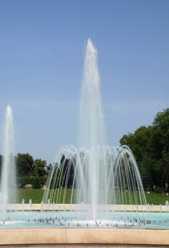 Amazing fountains in the Czech spa of Podebrady