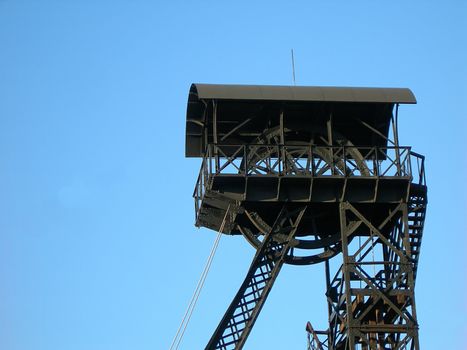     Special mining tower near Czech uranium mines in Pribram      