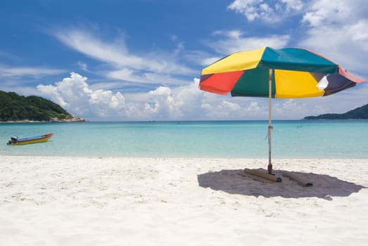 beach with umbrella